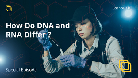 Woman Scientist Doing DNA and RNA Research Youtube Thumbnail Design Template