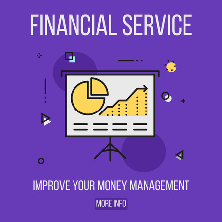 Plantilla de diseño de Anuncio de servicio financiero con gráfico de crecimiento empresarial Instagram 