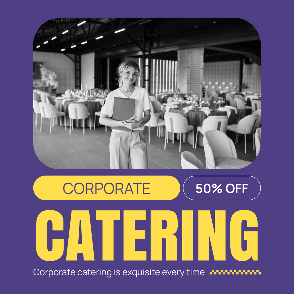 Discount Offer on Corporate Catering Services Instagram Design Template