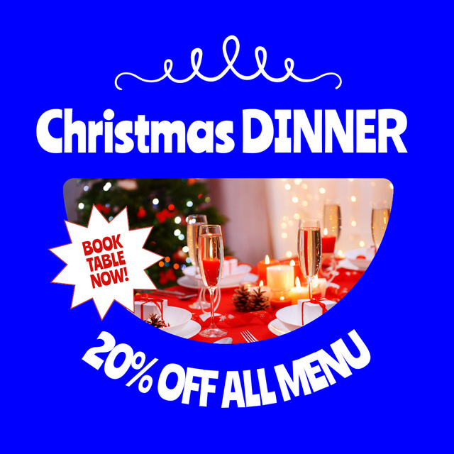 Christmas Dinner at Restaurant Instagram Design Template