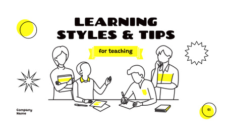 Modèle de visuel Learning Styles and Tips - Presentation Wide