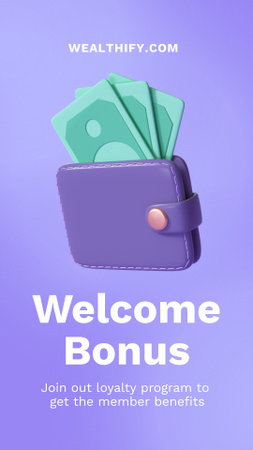 Illustration of Money in Purse Instagram Video Story Design Template
