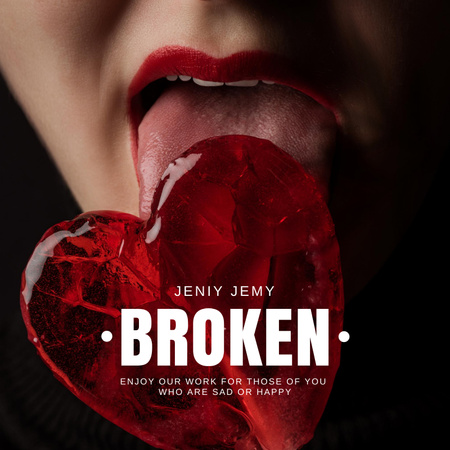 Ontwerpsjabloon van Album Cover van Jeniy Jemy gebroken albumhoes