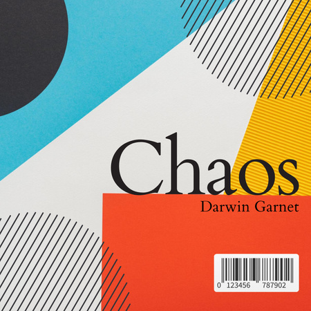 Composição geométrica com elementos coloridos e título preto Album Cover Modelo de Design