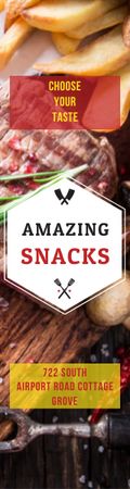 Snacks Offer with Grilled Meat Skyscraper – шаблон для дизайну