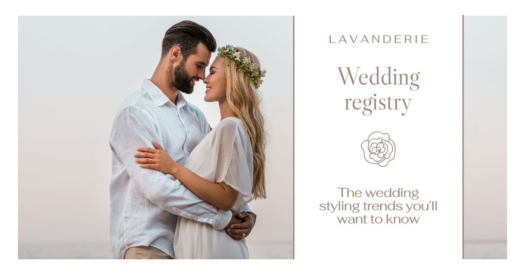 Wedding Celebration Announcement Facebook AD – шаблон для дизайна