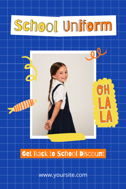 Szablon projektu Girls School Uniform Sale on Blue Tumblr
