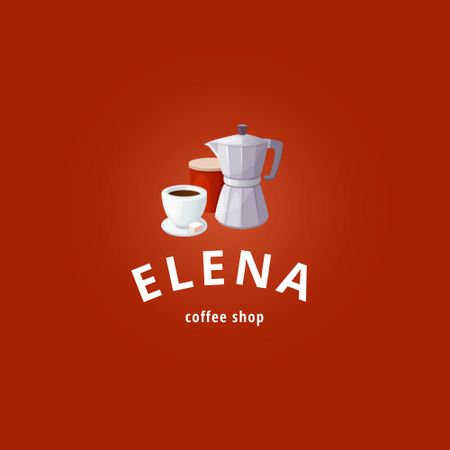 Template di design Cafe Ad with Coffee Maker Logo