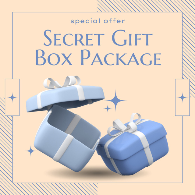 Designvorlage Special Offer for Gifts in Blue Boxes für Instagram