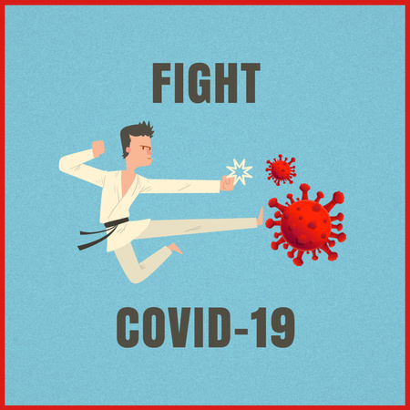 Coronavirus Fighting Motivation Instagram Πρότυπο σχεδίασης