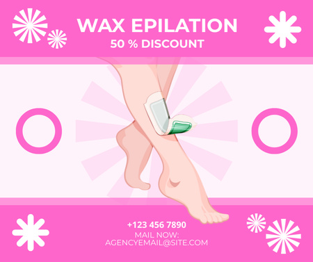 Discount for Hair Removal with Wax Strips Facebook Design Template