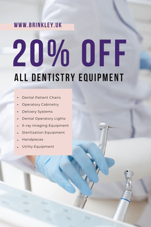 Designvorlage Dentistry Equipment Sale with Dentist Office View für Pinterest