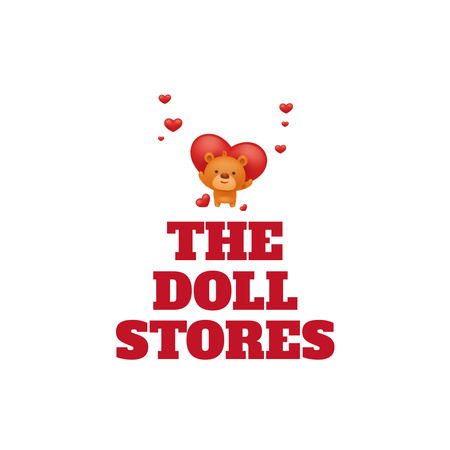 Children's Doll Store Ad Animated Logo Design Template