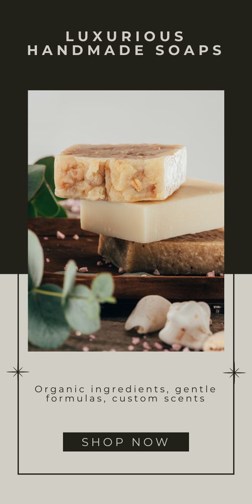 Designvorlage Gentle Natural Handmade Soap für Graphic