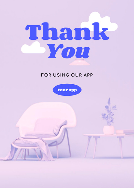 Convenient App Ad with Furniture Illustration Postcard 5x7in Vertical – шаблон для дизайну