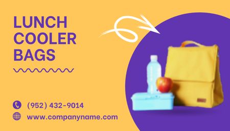 Lunch Cooler Bag Advertisement Business Card US Design Template