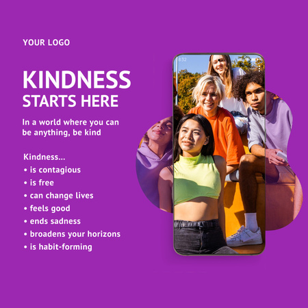Phrase about Kindness Animated Post Design Template