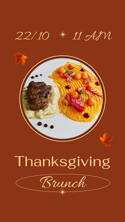 Yummy Dishes On Thanksgiving Brunch Announcement Instagram Video Story Design Template