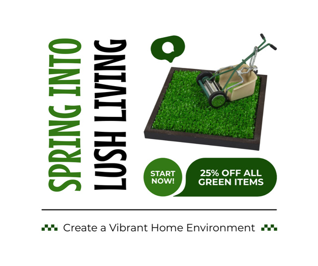 Template di design Tailored Lawn Services Offers For Spring With Discount Facebook