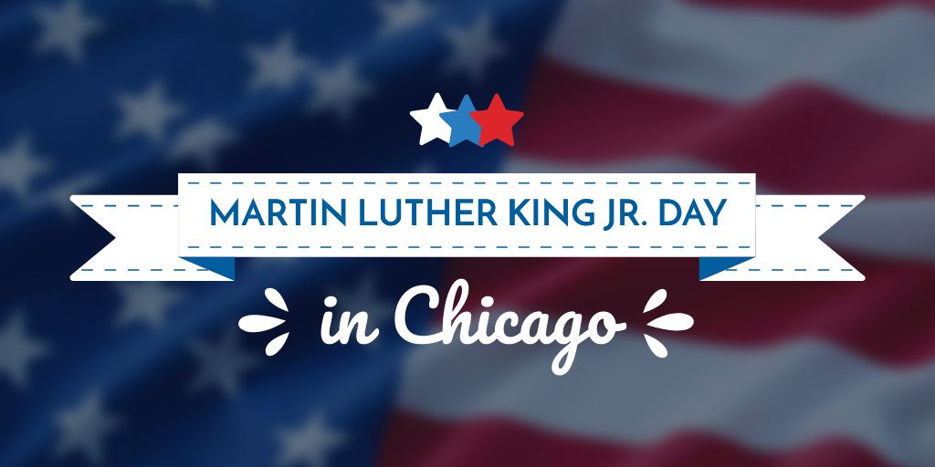 Designvorlage Martin Luther King Day Announcement In Chicago für Twitter