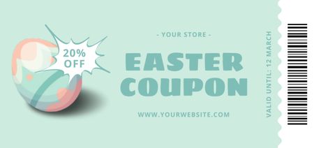 Easter PromoDiscount with Dyed Easter Eggs on Blue Coupon Din Largeデザインテンプレート