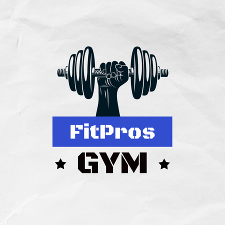 Professional Gym Promotion With Barbell Symbol Animated Logo Design Template