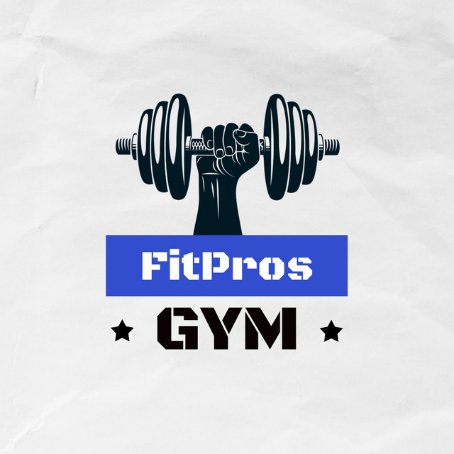 Professional Gym Promotion With Barbell Symbol Animated Logo Modelo de Design