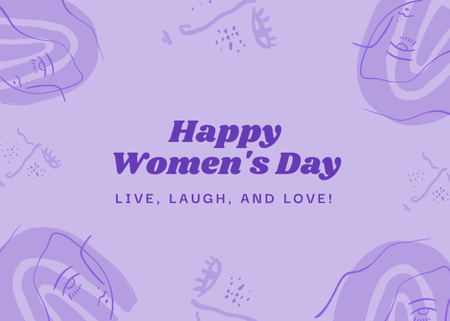 Sevimli Cümle ile Kadınlar Günü Tebrik Postcard 5x7in Tasarım Şablonu