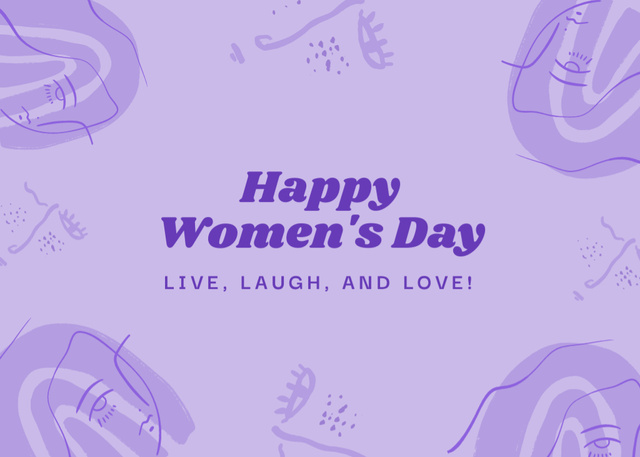 Women's Day Greeting with Cute Phrase Postcard 5x7in – шаблон для дизайна