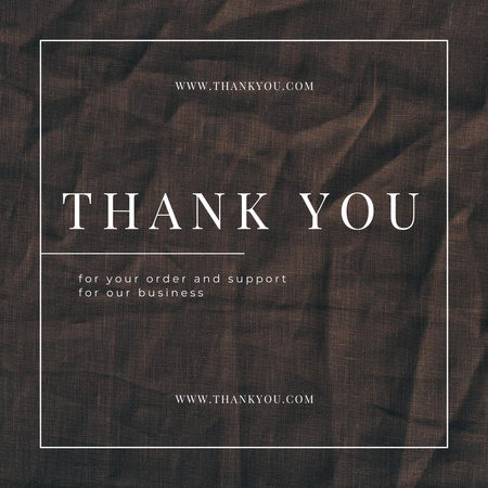 Thank You Message to a Followers on Background of Fabric Texture Instagram Design Template