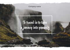 Scenic Waterfall In Mountains With Quote