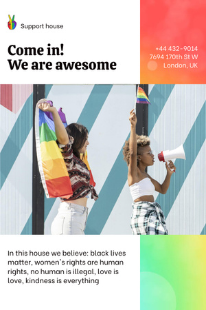 LGBT Community Invitation Pinterest Modelo de Design