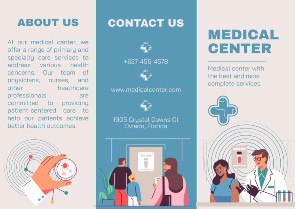 Ontwerpsjabloon van Brochure van Offer of Medical Center Services