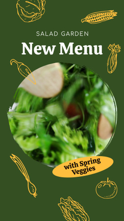 Plantilla de diseño de ensalada vegetal de primavera Instagram Video Story 