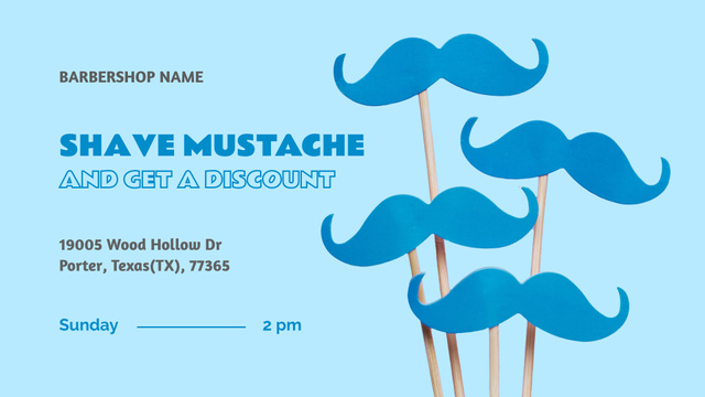 Template di design Barbershop Special Offer on Movember Event FB event cover