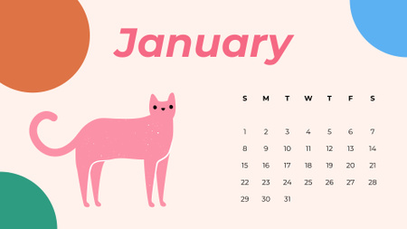 Creative Funny Illustrations of Animals and Birds Calendar Design Template