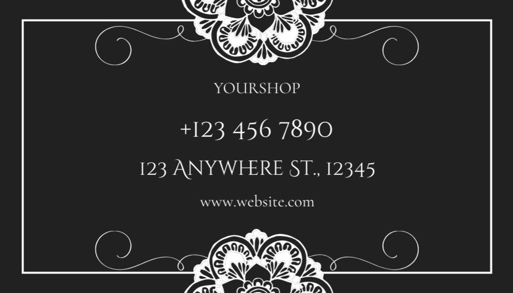 Beautiful Flowers And Tattoo Design Offer Business Card USデザインテンプレート