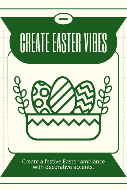 Creative Illustration of Eggs in Easter Basket Pinterest Design Template