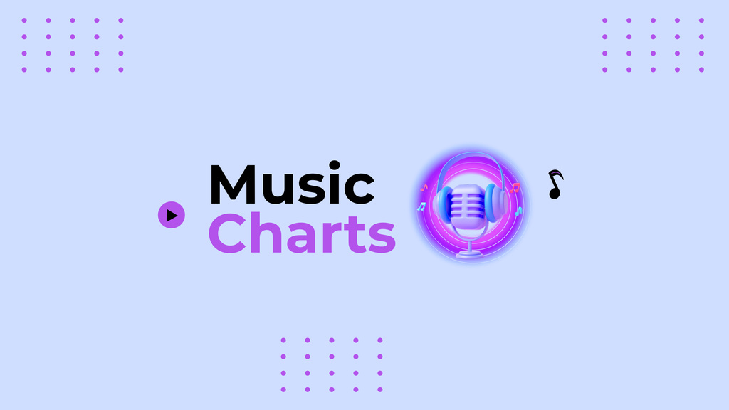 Music Chart with Purple Mic Youtube Πρότυπο σχεδίασης