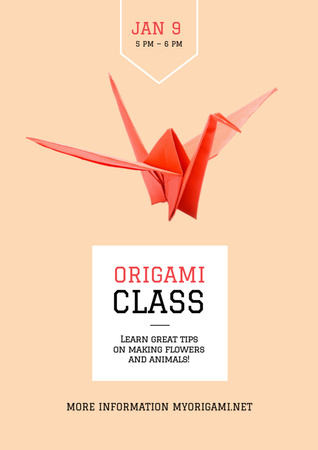 Modèle de visuel Origami class Invitation with Paper Animals - Poster A3