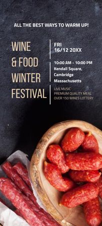 Platilla de diseño Food Festival With Wine and Snacks Announcement Invitation 9.5x21cm