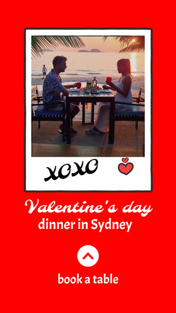 Lovely Dinner for Valentine with Scenic View Instagram Video Story Design Template