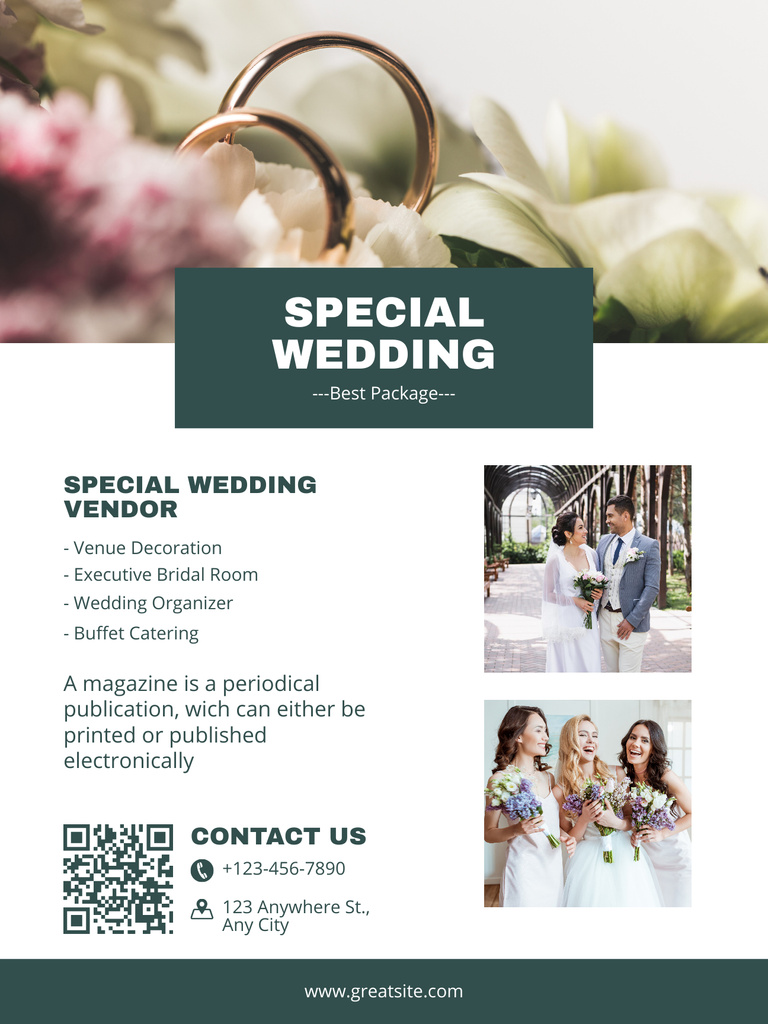 Plantilla de diseño de Special Offers for Wedding Packages Poster US 