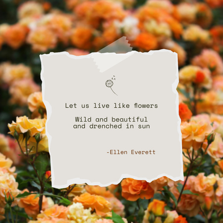 Designvorlage Inspirational Phrase with Yellow Flowers für Instagram