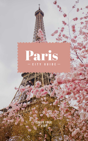 City Guide to Famous Landmarks of Paris Book Cover Tasarım Şablonu