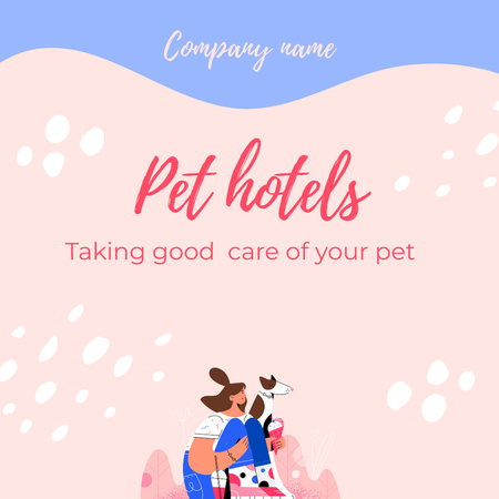 Plantilla de diseño de Pet Hotels Services Offer Animated Post 
