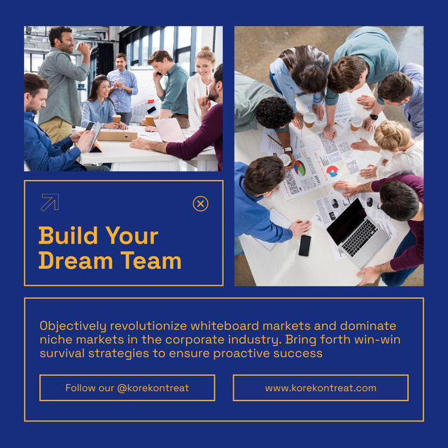 Dream Team Working on Project Instagram – шаблон для дизайну