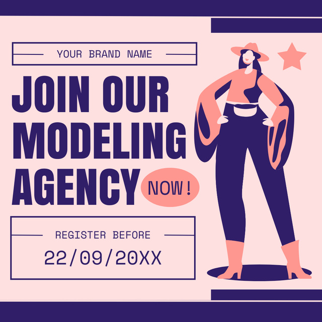Designvorlage Offer to Join Model Agency für Instagram