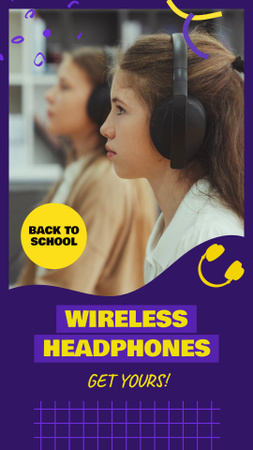 Designvorlage Angebot für kabellose Kopfhörer für den Bildungsbereich für TikTok Video