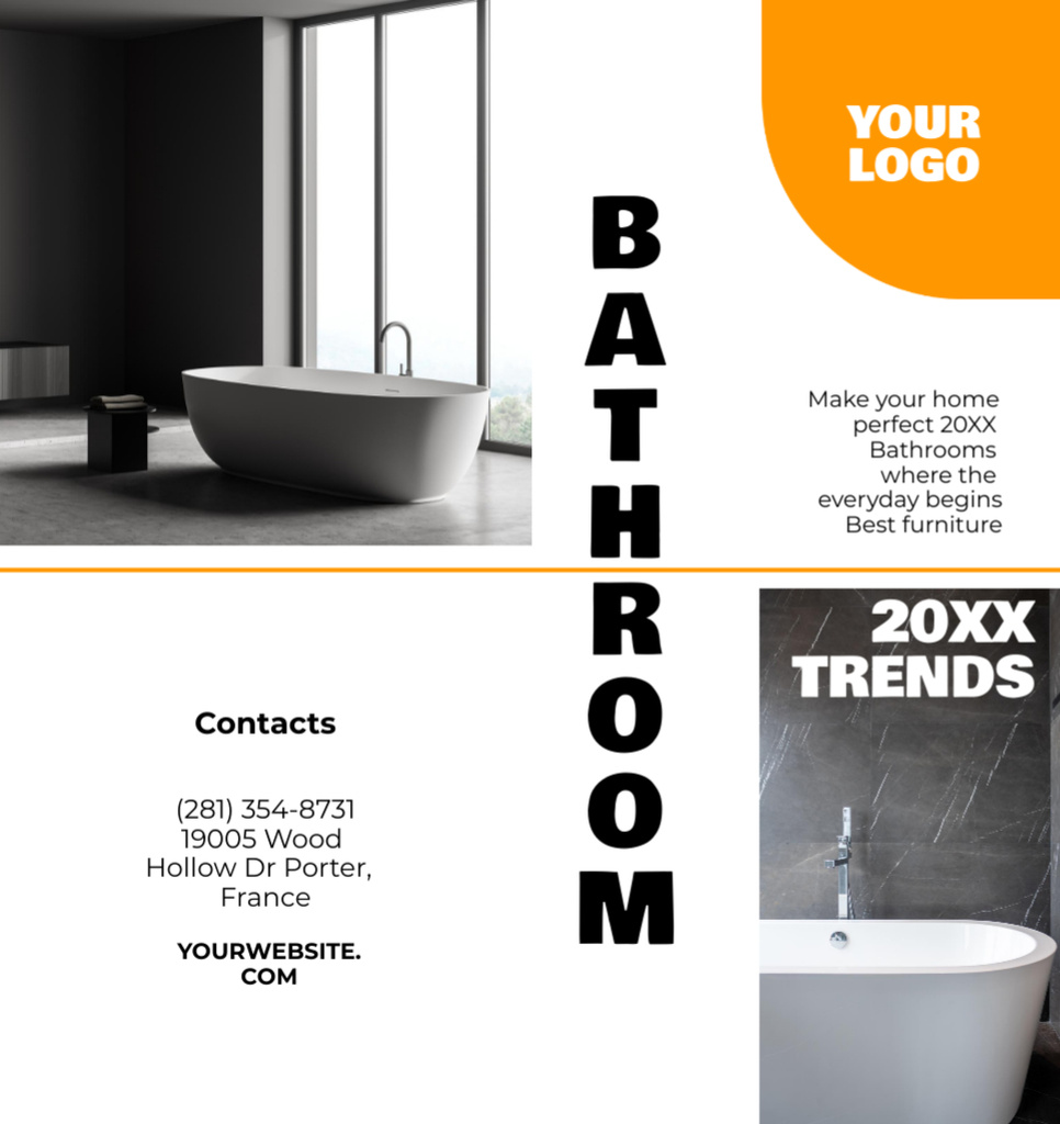 Plantilla de diseño de Top-notch Bathroom Accessories And Furniture Offer Brochure Din Large Bi-fold 